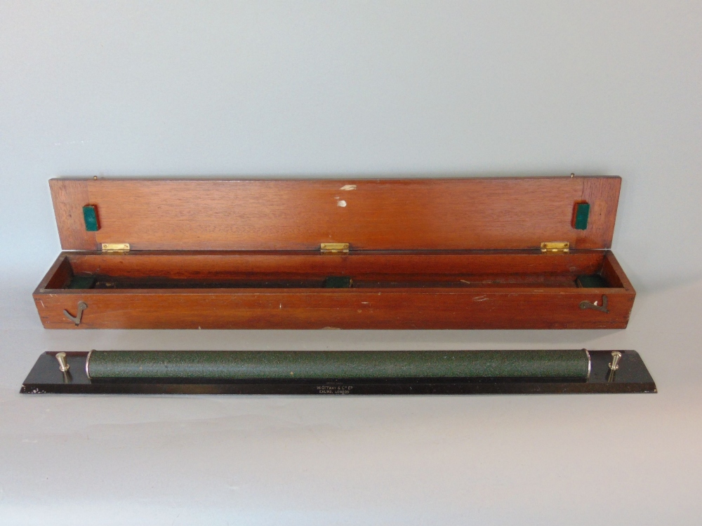 Burr walnut case box containing a collection of engineers stationery tools, together with a - Image 2 of 5