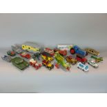 Collection of unboxed model vehicles including a Dinky horse box, Dinky UFO Interceptor 351, Dinky