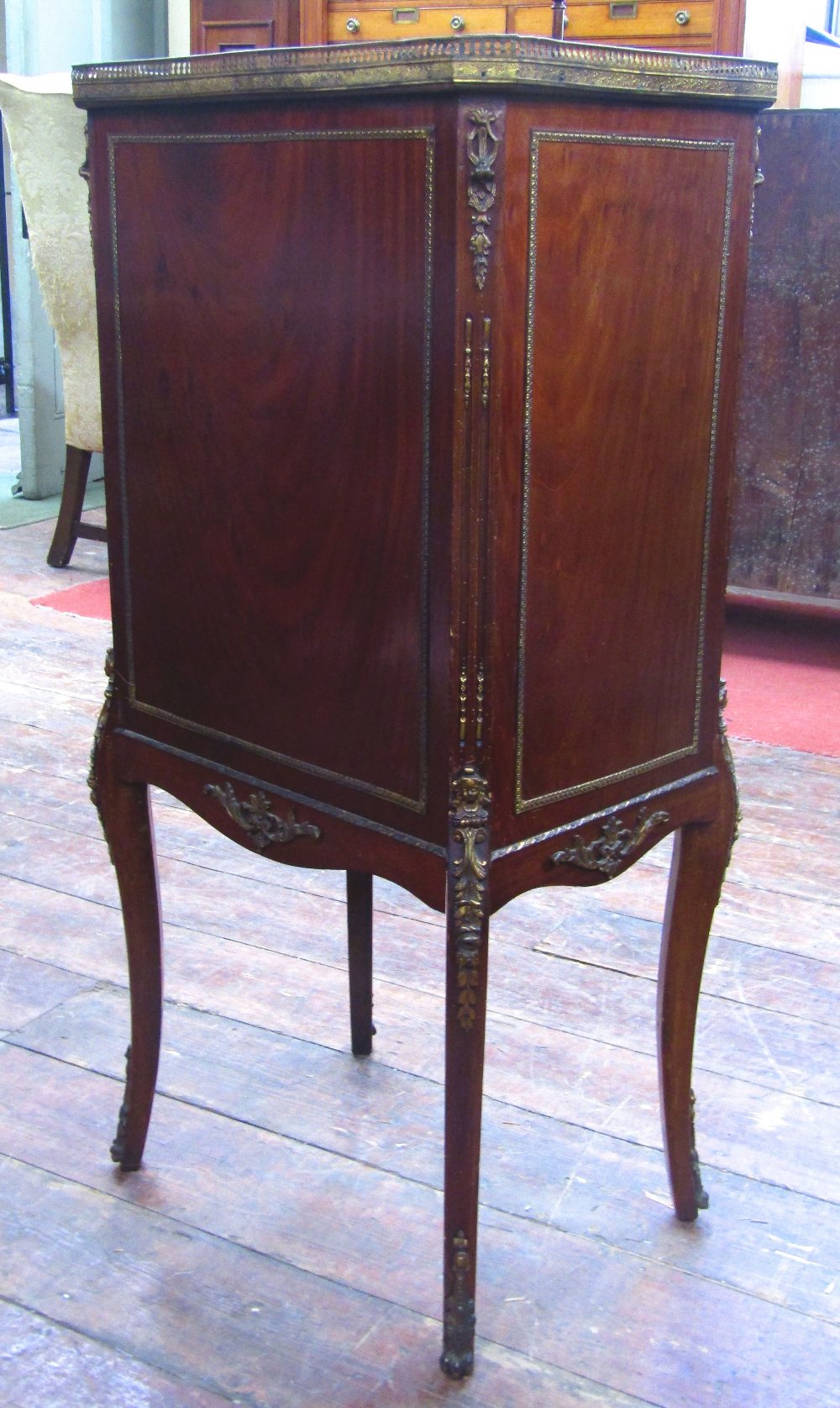 A late 19th century French folio/sheet music cabinet, the front elevation enclosed by a panelled - Image 2 of 2