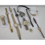 A good mixed collection of various watches to include vintage ladies 9ct Accurist cocktail watch