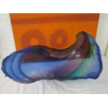 Graham Muir (born 1961) - 'Wave' Art Glass sculpture, signed, 52 cm long