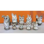 Briglin Pottery - A collection of novelty studio pottery money boxes and figures in the form of