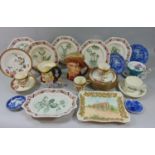 A collection of 19th century ceramics including Copeland and Garrett New Blanche dessert wares