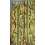 2 pairs full length lined curtains, in 'Pergamena' fabric from Designers Guild with gold coloured