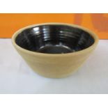 Possibly by Bernard Leach - St Ives Pottery fruit or dairy bowl, with brown glazed interior, 30cm