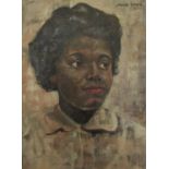 Alfred Neville Lewis (1895-1972, South African) - Bust portrait of an African lady, signed, oil on