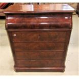 A small 19th century continental mahogany washstand or commode, the elevation enclosed by four
