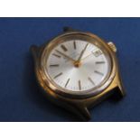 Vintage ladies Bulova Accutron gold plated wristwatch, the champagne dial with baton markers and