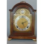Elliot twin train miniature bracket type clock, the gilt dial with silvered chapter ring, striking