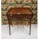 In the manner of Peter Hvidt - Danish teak bedside or small side cabinet, the raised top of