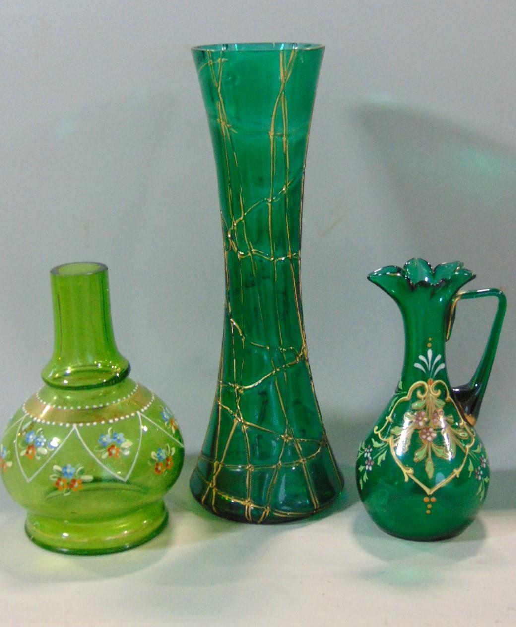 A miscellaneous collection including 19th century and later tankard, three Victorian green glass and - Image 2 of 3