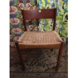 Danish teak and string dining chair