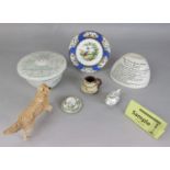 A collection of 19th century and later ceramics including a 19th century two handled sucrier with