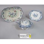 A collection of Coronaware Old Woodstock pattern dinnerwares comprising a pair of tureens and