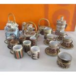 Briglin Pottery - Large collection of various studio pottery teawares comprising a complete four