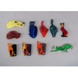 Ten Lea Stein novelty celluloid cat brooches (10)