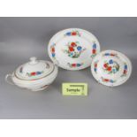 A collection of Aynsley Famille Rose pattern dinner wares comprising a tureen and cover, a further