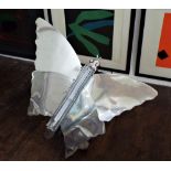 Art Deco polished chrome novelty floorstanding lamp in the form of a butterfly on a naturalistic