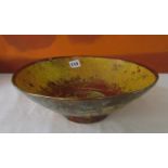 Sutton Taylor Studio dish, with copper lustre decoration upon a yellow ground, 29 cm diameter