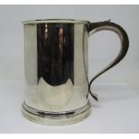 A Georgian style one pint tankard, with scrolled handle - monogrammed London 1936, 11oz approx