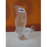 Lalique glass mascot in the form of a cockerel, 21 cm high