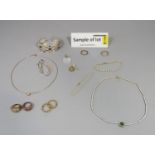Collection of silver and cubic zirconia jewellery *Please note - one ring withdrawn from lot*