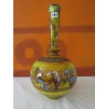 Sutton Taylor Studio bottle neck bulbous vase with lustred bands and mottles upon a yellow ground,