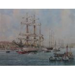 Frank Shipsides (1908-2005) - 'The Tall Ships at Dartmouth', signed, limited /850 lithograph