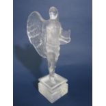 Lalique - 'Elton John, Music is Love', crystal glass sculpture of an angel holding a harp, on a