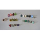 Collection of silver gem-set dress rings, stones to include turquoise, citrine, labradorite,