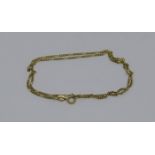 18ct figaro fine link necklace, 4.9g