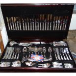 A floorstanding canteen containing an extensive quantity of Kings cutlery Imperial tableware (