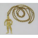18ct C-3PO pendant necklace, 25g