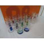 A collection of good quality unusual glassware comprising eight goblets, two tumblers and a jug, all