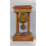 Unusual 19th century portico mantel clock by French Royal Exchange London, the brass dial with