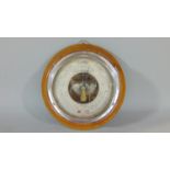 White Thomson & Co of Glasgow chrome bulkhead wall clock, the silvered dial with barometer and