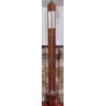 R Jamison of Glasgow mahogany stick barometer, 100cm long