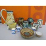 A collection of vintage ceramics and pottery to include Denby, Cornishware, Titan ware and others (