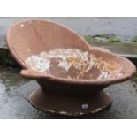 A Victorian tin hip bath, weathered (AF)