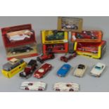 Model vehicles including 6 unboxed Mercedes Benz cars by Dinky, including nos 190L, 300SL