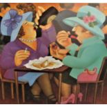 Beryl Cook (1926-2008) - 'Ladies Who Lunch', signed, limited 453/650 colour lithograph, 40 x 44cm,