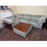 Unusual G-Plan modular sofa comprising four separate seats with teak frames and a coffee table (5)