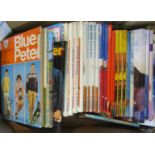 A collection of Blue Peter Annuals, various dates starting with the third book through to the thirty