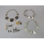 Collection of costume jewellery comprising a group of silver cat themed pieces, plus a further