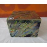 Sutton Taylor Studio lidded square box, with all over lustre decoration, 15 cm high x 21 cm wide