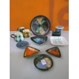Eric Leaper for Newlyn Pottery - Collection of studio pottery mainly bright mottled dishes in the