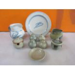 Harry Davis & May for Crowan Pottery mixed collection of mainly celadon and Chinese type ceramic