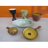 Collection of local interest pottery comprising three pieces of Bath pottery to include two single