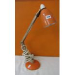 Jasper Conran Mac Lamp, with articulated column and orange shade and base, 46 cm high approx