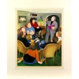 Beryl Cook (1926-2008) - 'Poetry Reading', signed, limited edition /850, coloured print published by